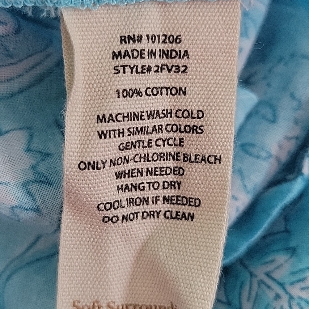 Soft Surroundings Light Blue Flutter Sleeve Blouse Size Large - Picture 6 of 6